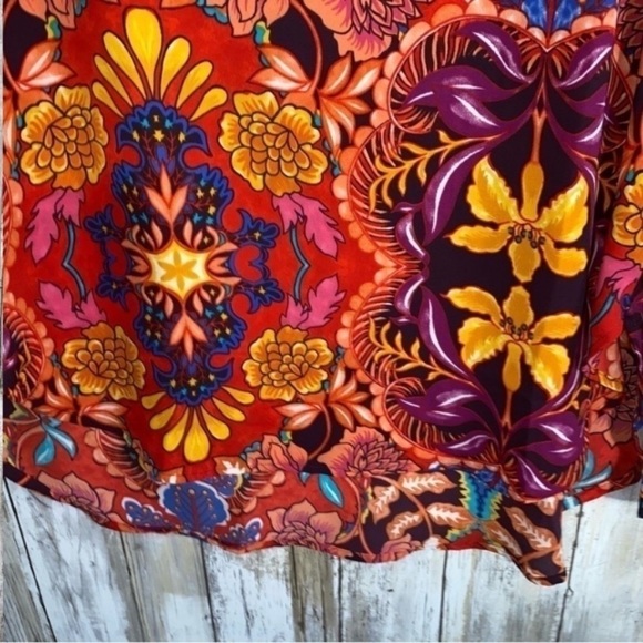 Loft Orange Paisley Open Sleeve Blouse - Picture 2 of 5